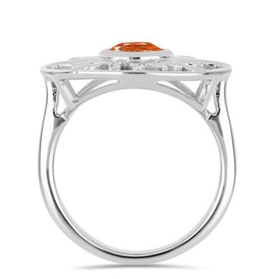 BUY 925 SILVER NATURAL ORANGE SUNSTONE GEMSTONE CELESTIAL RING 